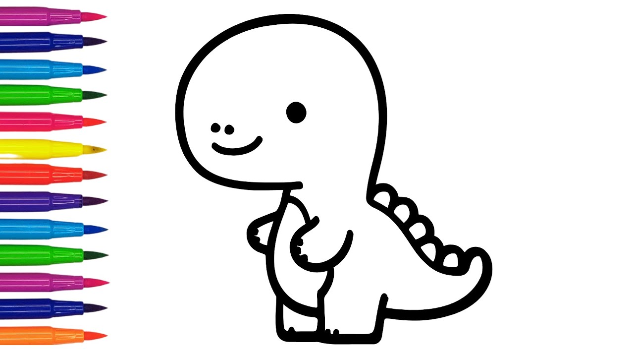 Como Dibujar Un Dinosaurio de Forma Fácil Paso a Paso - YouTube