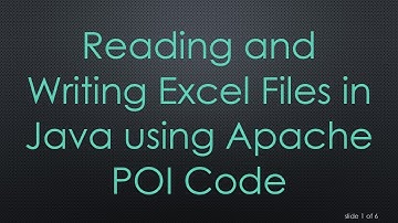 Reading and Writing Excel Files in Java using Apache POI Code