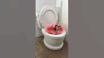 CANNONBALL in Worlds Largest Toilet  Red Pool HUGE SPLASH Slow Motion #shorts