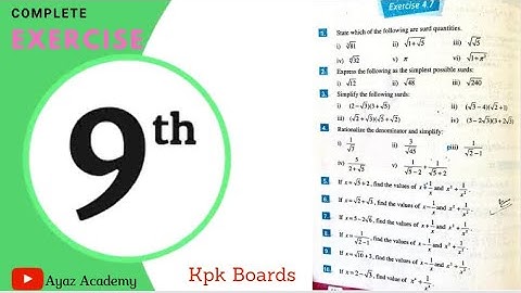 Exercise 4.7 Class 9 Maths -Kpk Board | All Questions Solved