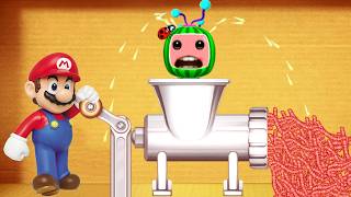 Mario vs Cocomelon vs Meat Grinder | Kick The Buddy Mod