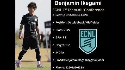 Benjamin Ikegami | College Soccer Recruiting Highlight Video | Class of 2027