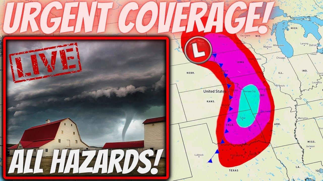 🔴BREAKING - Tornadoes, Extremely Large Hail 3+" & Excessive Winds ...