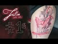 TATTOO WITH ME #1- Black and red geometric angel and vine line art tattoo