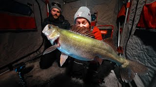 Big Walleye After Dark (Ice Fishing The Red River)