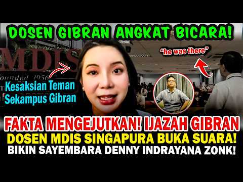 Shocking Facts! MDIS Singapore Lecturer Speaks Out Regarding Gibran's Diploma
