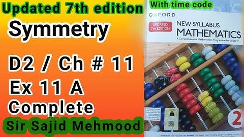 D2 math|Ch 11|Ex 11_A|Q1_2_3_Complete|New Updated 7th Edition|Oxford Mathematics 2|Sir Sajid Mehmood