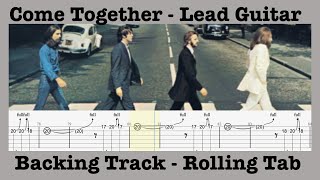 Come Together - The Beatles - Lead Guitar Play Along - Backing Track - Rolling Tab