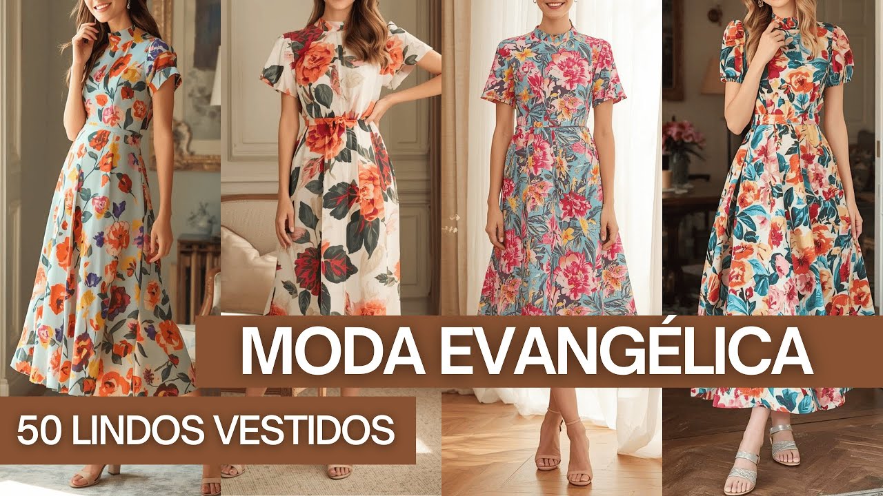 50 LINDOS VESTIDOS PARA USAR NA IGREJA -  MODA EVANGÉLICA