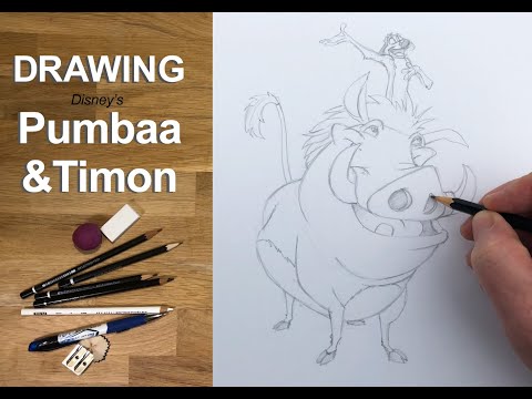 How To Draw Pumbaa from The Lion King l #DrawWithDisneyAnimation - YouTube