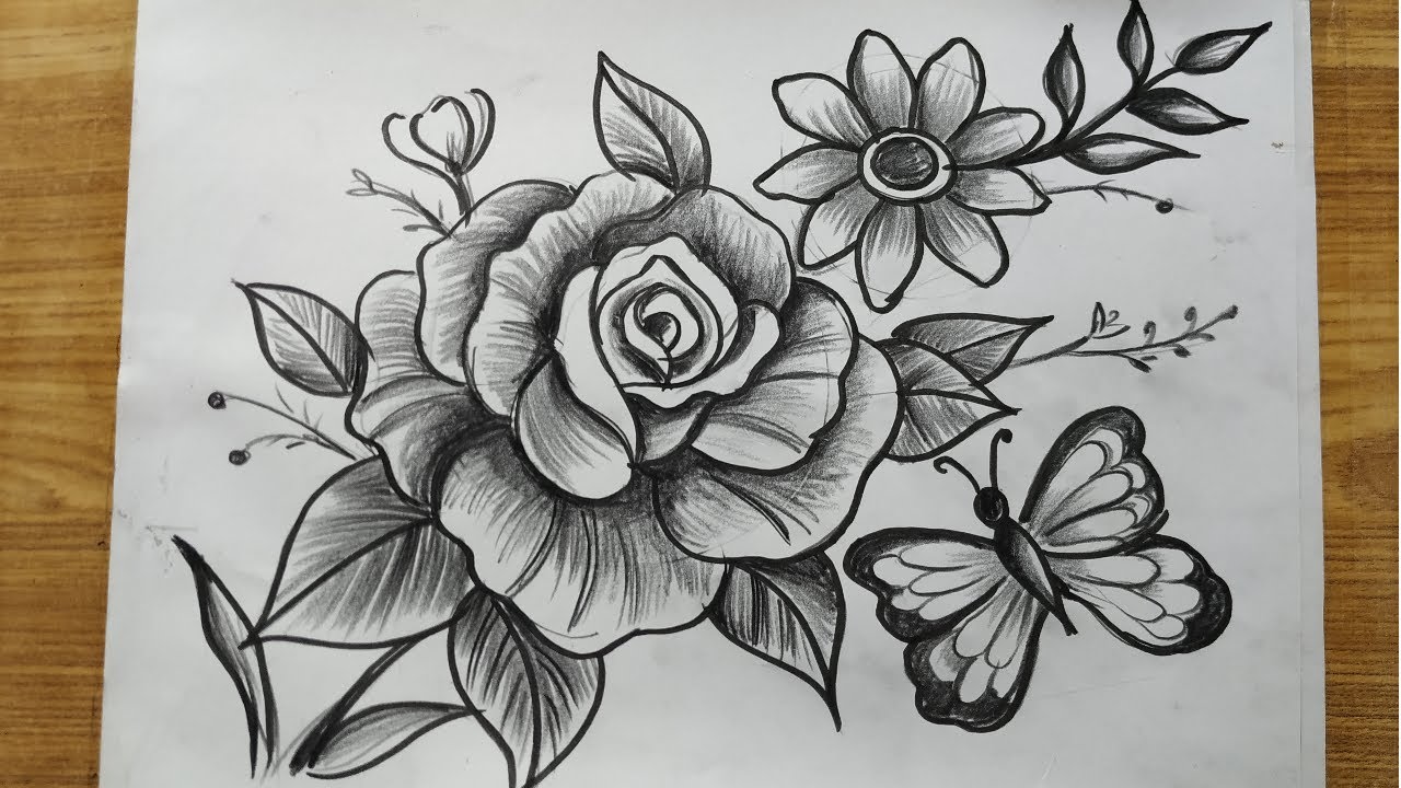 “Amazing Collection of Flowers in Pencil Drawings – Over 999 Top-Quality Images in Full 4K Resolution”