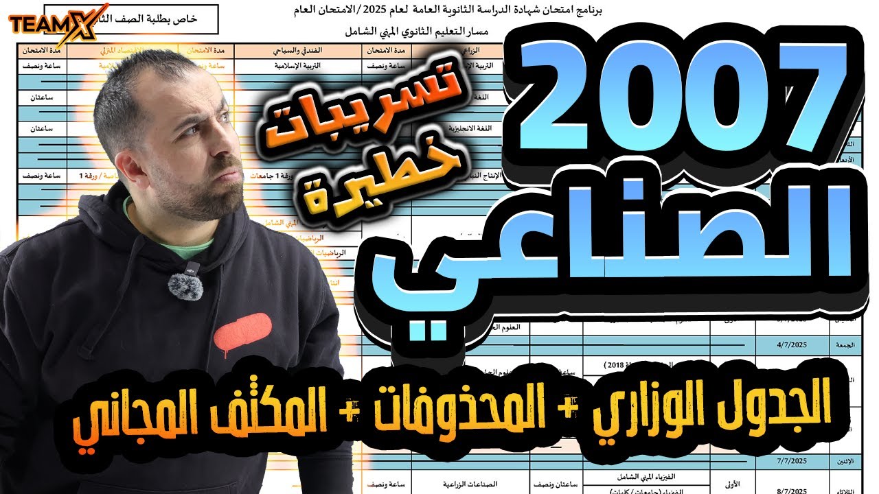 اسرار الجدول الوزاري +محذوفات الصناعي 2007+المكثف المجاني الشامل+الاقتصاد المنزلي-الزراعي والفندقي