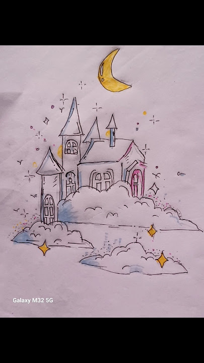 Cute Castle drawing in sky ✨️
