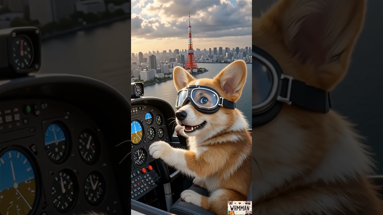 Tokyo Sky Flight — Cute Little Animal Pilot | 東京天空巡航 — 可愛小動物的專業飛行時刻 🌅🐾✈️