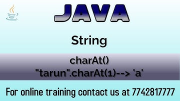 how to get a character from a string in java | charAt() method in java