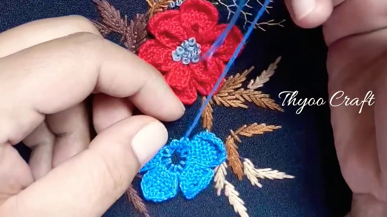 Hand embroidery sulam tangan  flower embroider sulam  timbul 