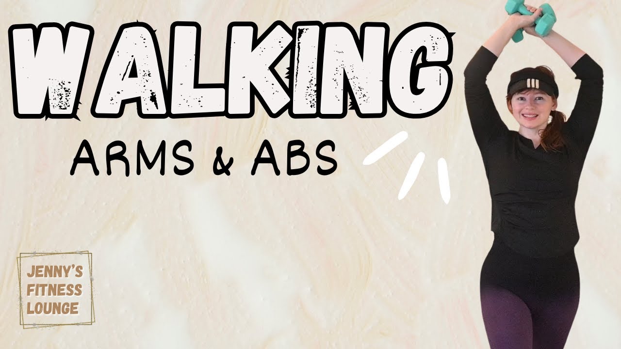 15 MIN WALKING WORKOUT - Arms & Abs | with Dumbbells