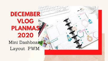 December Vlogmas/ Planmas 2020| Mini Dashboard PWM