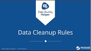 Data Quality Helper | Data Cleanup Rules