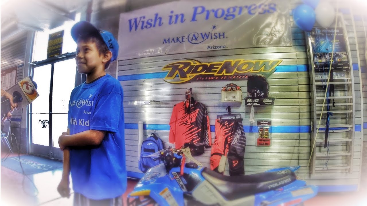 Make a Wish & RideNow Powersports Phoenix give a boy a quad ATV YouTube