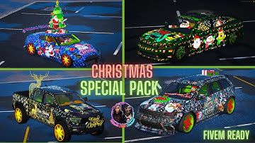 🎄 Christmas Animated Cars Pack for FiveM 🎄 [⚡Glowing Skin⚡] Premium Quality Christmas Cars for GTA 5