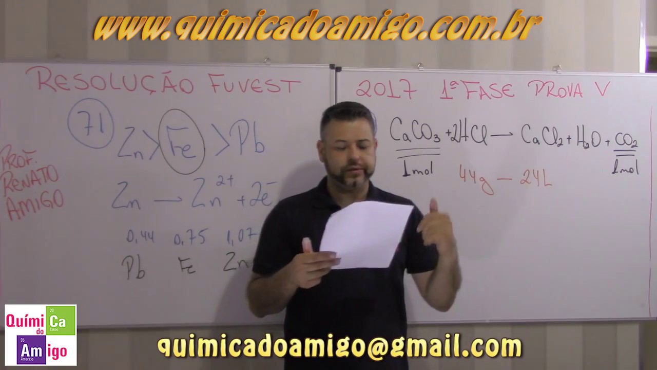 Resolução FUVEST 2017 - 1ª Fase - Química