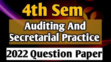 2022 Question Paper Of Auditing And Secretrial Practice #auditing #bcom #importantquestions #exam