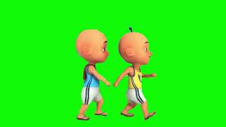 upin ipin walking ending outro green screen
