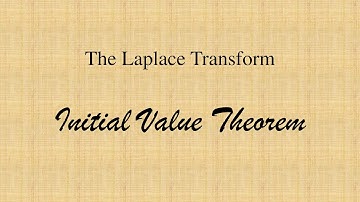 initial value theorem(Laplace Transform) 1st part