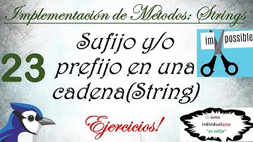 Ejercicio 23: Verificar si una subCadena es Sufijo y/o prefijo de otra cadena(String). || Java