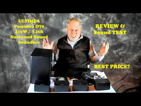ULTIMEA Poseidon D70 410W 7 1ch Surround Soundbar REVIEW with Sound TEST