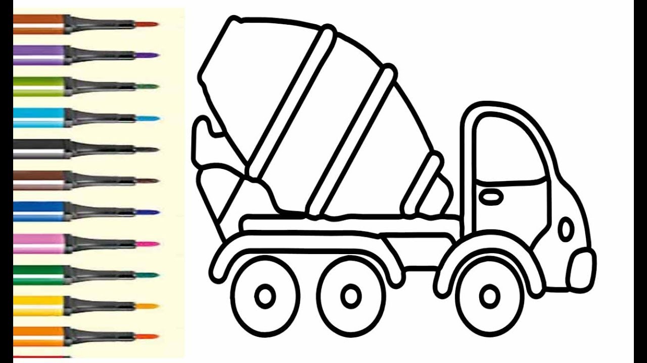 Как нарисовать бетономешалку легко