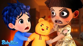rescuing my teddy bear afraid of the dark song more kids songs baby blue minibus