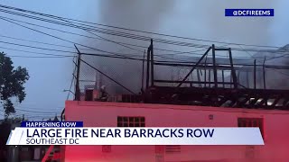 Firefighters battle 2-alarm fire in DC; 1 seriously hurt