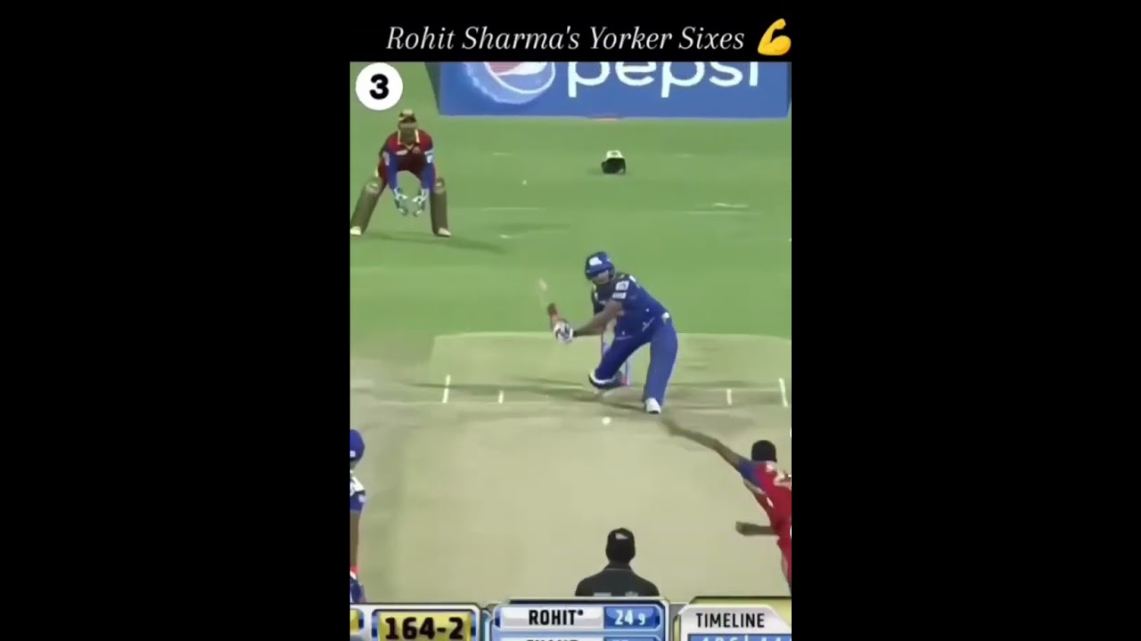 Rohit sharma six on Yorkers 