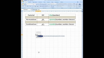 Factorial Permutation Combination Excel