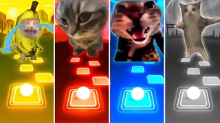 Banana Cat vs Chipi Chipi Chapa Chapa Cat vs Doorbell Cat vs Happy Cat - Tiles Hop EDM Rush