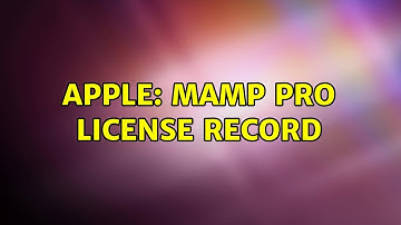 Apple: MAMP Pro license record (2 Solutions!!)