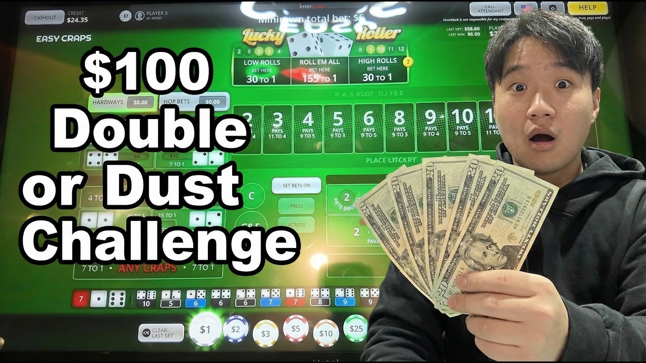 $100 Bubble Craps – Double or Dust Challenge! 💰🎲