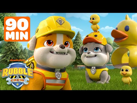 Rubble's Animal Rescues & Construction Builds! w/ Motor & Rocky | 90 Minutes | Rubble & Crew