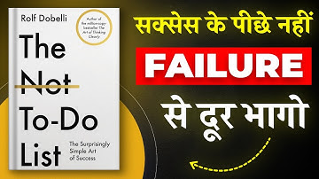 The Not-To-Do List By Rolf Dobelli | Book Summary in Hindi | Book Insider | Hindi Book Summary