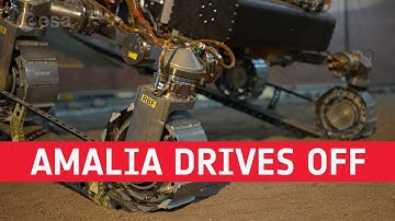 ExoMars Test Rover Amalia Drives off the Landing Platform