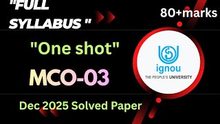 MCO-03 PYQ Dec 2025 Solved 🔥 IGNOU MCom Previous Paper #shorts