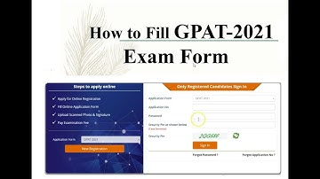 How to FILL GPAT 2021 Examination Form....Simplest way