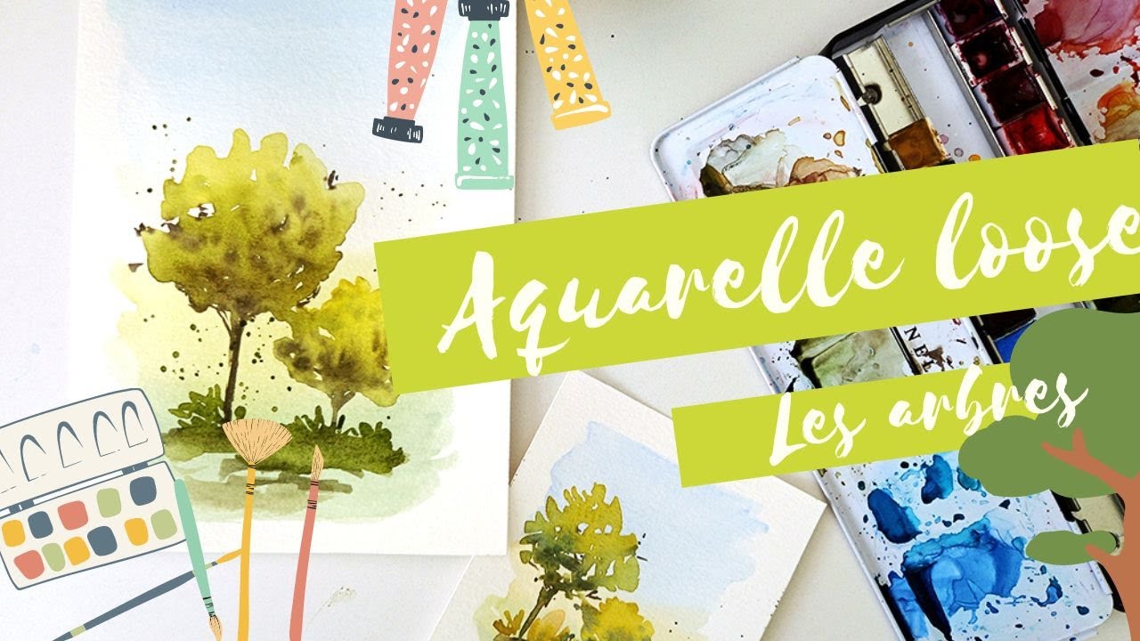 Loose à l'aquarelle : peindre des arbres facilement ! - YouTube