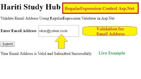 How to Use RegularExpression Validator Control in Asp.Net C# | Hindi | Online Classes Programming