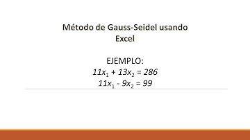 Método de Gauss-Seidel usando excel, fácil