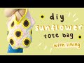 HOW TO CROCHET SUNFLOWER TOTE BAG WITH LINING DIY | granny squares tutorial