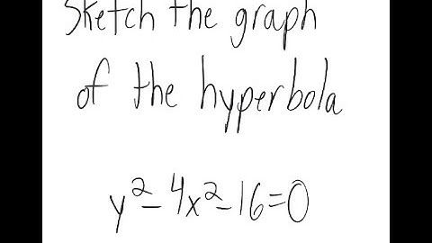 Hyperbolas: Graph the hyperbola y^2 - 4x^2 - 16 = 0