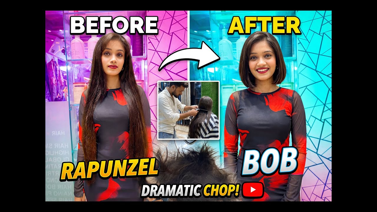 ✨Rapunzel Finally Cuts Her Hair ✂️ Long to Short Bob Transformation With Nape Clean✨|Pineapple Salon